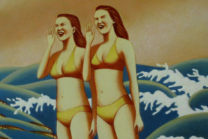 Calling Shore, 2009, acrylic on panel, triptych, 12 x 36 inches